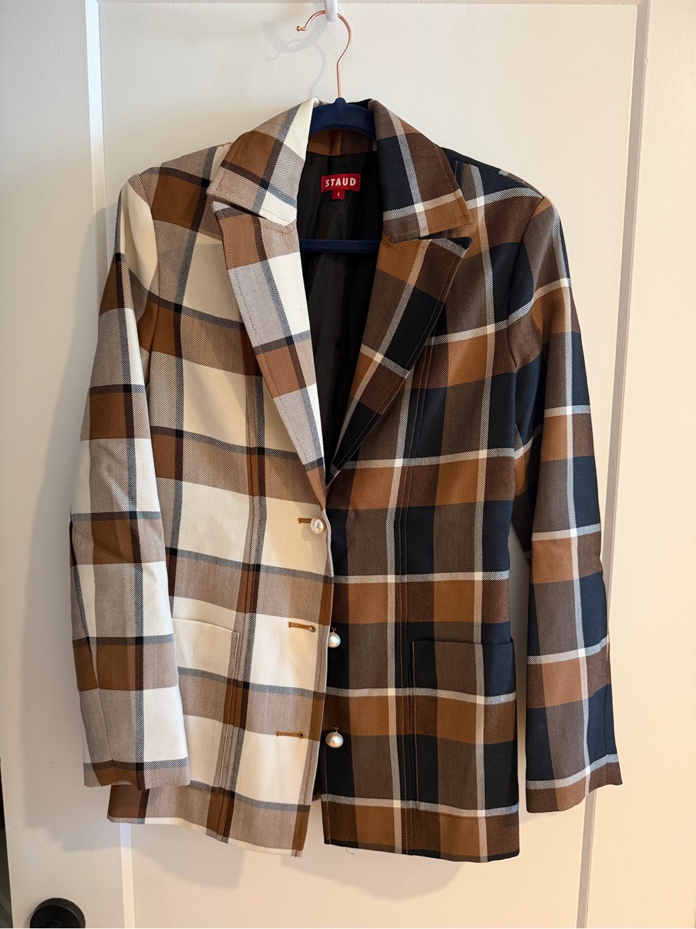 Staud Womenās Pepper Plaid Blazer